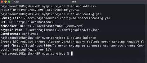 Solana: error trying to connect: unexpected EOF
